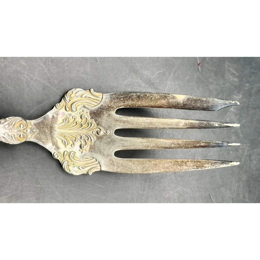 1847 Rogers Bros Silverplate Cold Meat Serving Fork 8.5 Inch Antique Victorian‎